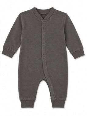 H&M Charcoal Gray Long-Sleeve Footed One-Piece